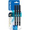 Pilot Vball 7 - Penna a sfera a inchiostro liquido, punta 0,7 mm, confezione da 3, colore: nero. Confezione da 3 Nero