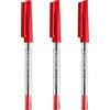 STAEDTLER Penne a sfera 430, tratto medio, 0,5 mm, inchiostro rosso, confezione da 3