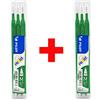 Pilot Frixion - Ricariche medie - Pennino da 0,7 mm, 2 confezioni - 6 ricariche - inchiostro verde