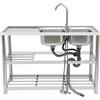 SAUADY Ristorante - Lavello da cucina indipendente, in acciaio inox, colore argento, 120 x 45 x 80 cm