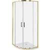 Beliani Box Doccia Vetro Temperato Doppia Porta oro 80 x 80 x 185 cm