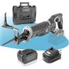 STAHLWERK Sega circolare a batteria BRS-20 ST STAHLWERK Sega circolare con batteria agli ioni di litio da 20 Volt, 4 Ah, mandrino a serraggio rapido, velocità minima 0-2600 giri/min, lunghezza corsa 28 mm