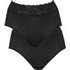 CALIDA Iconics Midislip Donna Opaco (Confezione da 2), Nero, 14-16