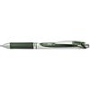 Pentel - Bolígrafo Energel retráctil con mecanismo de presión y punta de bola, 0,35mm de grosor de trazo, Color verde campo.