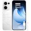 Oppo Reno13 5G Smartphone sbloccato con IA, 12 GB di RAM + 256 GB, display AMOLED da 6,6 a 120 Hz, fotocamera 50 MP, IP69, batteria da 5.600mAh, ricarica rapida da 80 W, versione spagnola, bianco