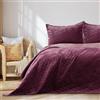 RESTILO AmeliaHome Copriletto 220 x 240 cm Viola Viola Viola Trapunta Double Face Velluto Laila