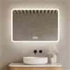 Bayt Specchio bagno 52 x 75 cm, LED con 3 modalità colore, Antiappannamento, Illuminazione integrata, Specchio parete rettangolare moderno