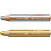 STABILO Matita multi-talento Woody 3 in 1 - Confezione da 2 matite - oro e argento