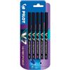 Pilot V7 - Penna roller con inchiostro liquido, 0,7 mm, confezione da 5, colore: Nero