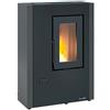 Extraflame stufa a pellet ermetica ventilata slim luisella 5.0 maxi grigio grafite - 001294