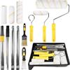 GBKDQQ Set di rulli da pittura, kit da 14 pezzi per pittura, rullo per pittura con 5 manicotti, rullo per pittura con asta telescopica 32-165cm, vassoio per colore, pellicola protettiva, pennello da pittura