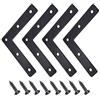 FUYUANAS Staffe Angolari 90 Gradi Nera,Staffa a L in Acciaio Nera da 20 Pezzi,80x80mm, Staffa Angolare in Metallo a Staffa a L a Forma di, con Viti