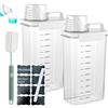 Aarcyye Contenitore per Detersivo, 2 Pezzi Contenitore Trasparente per Detersivo in Polvere, 2300ml Dispenser Ermetico per Detersivi con Misurino,Scatola per Detersivi Multifunzionale, Per Lavanderia
