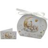 PV Grafik® 24PZ Bomboniere Nascita Orsetto, Scatoline Portaconfetti Bimbo Bimba, Scatola Confetti Baby Shower Battesimo Compleanno, Set con Bigliettino e Nastrino (11B)