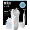 Braun Silk-épil 5 Depilatore Donna, Epilatore Elettrico Donna Per Una Epilazione Semplice, Wet & Dry, Pelle Liscia a Lungo, Con Testina Per Rasoio Donna