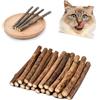 Weenwill Bastoncini di Erba Gatta,30 PCS Bastoncini Erba Gatta in Legno,Bastoncinis Cura Dentis per Gatti,Bastoncinis da Masticare per Gatti Secca Pronta Pulizia Denti Per Gattis Giocattolo Cura Denti