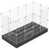 PILIN Recinto per piccoli animali, recinto per animali domestici con porta, gabbie per porcellini d'India, recinto in filo metallico portatile per interni ed esterni 43x32 12pz