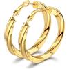 Bestyle Orecchini Donna Oro a Cerchio in Acciaio Inossidabile, Orecchini Cerchio Donna Intrecciato 40mm Placcato Nero Confezione Regalo