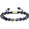 COAI Bracciale da Uomo in Ossidiana Dorata, Bracciale Regolabile da Uomo in Pietre Naturali