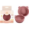 DORON & CHARLIE - Ciotola con ventosa - Pasto per bambini - 056760 - Rosa - Silicone - 350 ml - Compatibile con microonde - Lavabile in lavatrice - Facile da pulire - Piatto per bambini - Da 4 mesi
