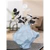 GILDE Olbia - Vaso in porcellana blu opaco, 20 x 24 x 20 cm, con motivo