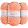 Utopia Crafts Super Aran - Filato per lavoro a maglia e uncinetto, 3 pezzi, 100 g (Sunset Glow)