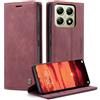 Monweicz Cover Compatibile con Xiaomi 14T, Custodia Portafoglio con Slot per Scheda, Protezione Completa Premium in Pelle PU, Flip Libro Magnetica Xiaomi 14T, Vino Rosso