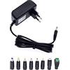 JZK Caricabatterie DC 5 V, adattatore di alimentazione, 100-240 V a DC 5 V 1,5 A 1 A 1000 mA comprendente micro USB per telecamere di videosorveglianza, strisce luminose LED