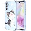 YUXING Cover Trasparente per Samsung Galaxy A56 5G - Custodia Protettiva Sottile in TPU Morbido Antiurto con Carino Motivo Disegno Cool (Cat)