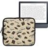 kwmobile Custodia Universale per eReader - Copertina in Neoprene Beige/Marrone/Oro con Chiusura a Zip - Misura - Astuccio portatablet