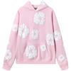 ZEZEZ Fashion Brand Denim Tears Tuta da uomo e donna con stampa in schiuma Giacca e pantaloni con cappuccio, felpa con cappuccio, felpa in pile con cappuccio (felpa con cappuccio di pink, S)