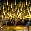 Micacorn Luci Della Pioggia di Meteore, 10 Tubo 240 LED Meteor Solari Luci di Natale con Telecomando, Impermeabile Doccia Pioggia Luci Stringa per Festa di Nozze Decorazione All'aperto