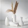 NUPTIO Bianco Ceramica Fiori Vaso: Piccoli Moderno Vasi Decorativi per Interno Casa Decorazioni - Simple Boho Centrotavola per Matrimonio Giardino Tavola Set di 4