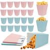 FINEASY 22Pezzi Scatole Sacchetti Pop Corn, Mini contenitori per Popcorn, Sacchetti per Compleanno, Popcorn Caramello per Feste Matrimoni Carnevale Favore Partito (Rosa+Blu)