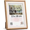 3-B Cornice portafoto Salo Duo - bianco/marrone (rovere) - 13 x 18 cm - Cornice in legno, cornice portafoto con vetro acrilico