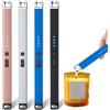 Vaileal 4 Accendini Elettrici: Accendino Luminoso al Buio, Ricaricabile USB, Senza Fiamma, Antivento, Moderni in Nero, Argento, Blu, Oro Rosa