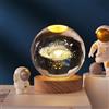 Shop-UP! Lampada Galassia 3D sfera di cristallo grande, con base e luce a led USB, confezione regalo inclusa, lampada notturna
