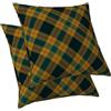 ggaimwf Tartan Fodere Cuscini 50x50cm Cuscini a quadretti per letto Agriturismo Giallo Blu Classico percalle Esterno Federe per cuscini Cuscino per divano Stile country Set di 2