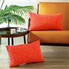 CaliTime Confezione da 2 Fodere per Cuscini Supersoft Velluto a Coste Mais Strisce Entrambi i Lati Fodere per Cuscini Custodie 30 cm X 50 cm Corallo Vivo