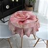 Highdi 3D Tovaglia Rotonda Antimacchia, Rose Stampa Copritavolo Antipolvere Impermeabile Moderna Tovaglia Tonda per Buffet Matrimonio Ristorante Festa (Elegante Dorato,Rotondo 150 cm)