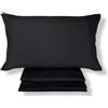 Bifulco Biancheria Malika Home Set Lenzuola Letto Singolo Una piazza in Microfibra - Lenzuolo Sotto con Angoli 200x90 cm, Lenzuolo Sopra 285x150 cm, 1 Federa 52x82 cm - Made in Italy (Nero)