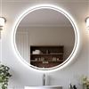 LUVODI Specchio Bagno con Luce: Specchio tondo 80 cm Specchio Bagno LED Specchio Retroilluminato bagno, Specchio con led Specchio da parete Rotondo Dimmerabile, Antiappanamento individuale