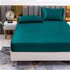Jemiipee Lenzuola con Angoli in Raso Tinta Unita, Letto Matrimoniale Maxi 180x200 cm - Lenzuola Sotto con Angoli Transpirante e Lavabile, Verde Acqua