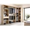 Dmora - Guardaroba grande Arera, Struttura per cabina armadio angolare, Mobile appendiabiti aperto ad angolo, 248x79h187 cm, Rovere