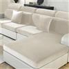 Ystyle Copriseduta Divano Elasticizzato, Universale Copricuscini Divano Velluto, Sofa Seat Cover, Copri Seduta Divano, Copridivano Cuscini Separati, Coprisedile Divano (1 Posto, Beige)