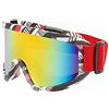 ENEN Occhiali da Sci per Uomo Donna, 100% Anti-UV OTG Maschera da Sci Anti Nebbia Occhiali da Snowboard per Sport Invernali Ciclismo Arrampicata (B)