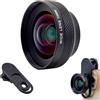 FotoZ tech FotoZ - Obiettivo grandangolare da 18 mm con clip per obiettivo da 17 mm per iPhone, Samsung Galaxy e la maggior parte degli smartphone, compatibile con SmallRig iPhone Samsung Smartphone Cage Case