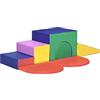 HOMCOM Set da Gioco per Bambini 12-36 Mesi da 7 Blocchi con Forme Diverse, Costruzioni Morbide in PU e EPE, 170x130x40 cm, Multicolore