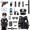 KalaDuck Costume Poliziotto Bambino 3 Anni, 17Pezzi Accessori Polizia con Cappello Poliziotto, Gilet e Manette Giocattolo, Gioco di Travestimento con Costume Swat Carnevale per Bambini Bambine