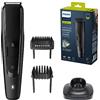 Philips Beard Trimmer S5000 - Regolabarba elettrico con pettine per barba, sistema Lift & Trim Pro, 40 lunghezze di taglio con blocco, 90 min di uso cordless e 1 ora di ricarica (modello BT5515/20)